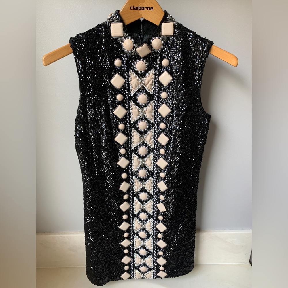 Valentina Dress Glamorous Vintage Sequins Mini Dress.Stunning! Detailed! Size S